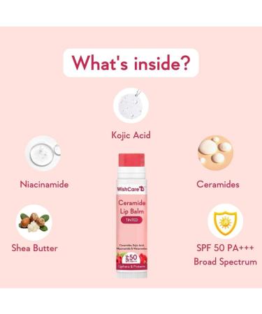 Buy Tinted Ceramide Lip Balm SPF50 PA+++ | Kojic Acid & Niacinamide for Lip Lightening & Protection - 5gm Worldwide Shipping - Buy Online on GoSupps.com