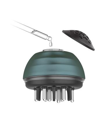 2 in 1 scalp massage brush and hair applicator bottle head massage clerk head massage brush scalp massager kimairay scalp massage brush for hair treatment medicine essential oil serum deep green