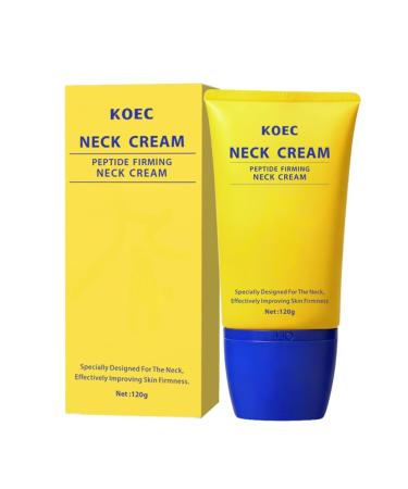 KOEC Neck Peptide Firming Cream with Roller Hydrating & Tightening & Lifting Cream Silky Texture for Woman 4.23 FL OZ