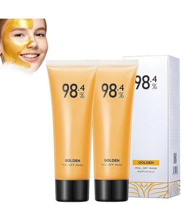 RWRAPS 2Pcs 2024 New Gold Foil Peel-Off Mask 98.4% Golden Peel Off Mask Anti Aging Gold Face Mask Reduces Fine Lines and Cleans Pores