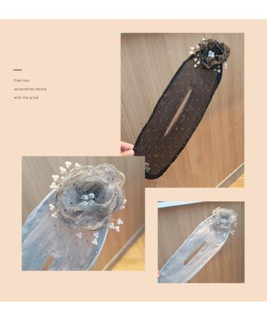 Hand Embroidered Flowers Deft Bun Sheer Fabric Hair Bun Maker for Long Thick Hair Accessories for Women Girls Lazy Hair Curler Bun Clips Ball Hair Clip Bun Hair Twister (Size : C) - Buy Online on GoSupps.com