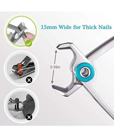 Sweetness 2 Pieces Large Mouth Nail Clippers Thick Nail Cutter Stainless Steel Professional Nail Tool with Large Mouth Black - Buy Online on GoSupps.com