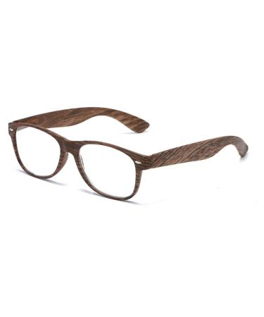 Reading glasses wood grain reading glasses Full HD reading glasses comfortable and fatigue -free suitable for men and women A +2.0 magnification