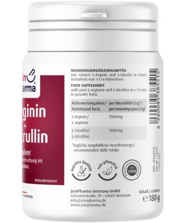 L-Arginine + L-Citrulline Powder 180g - Boost Performance & Recovery | International Shipping Available - Buy Online on GoSupps.com