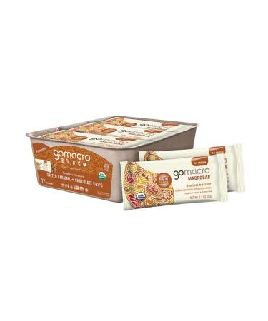 GoMacro MacroBar Organic Vegan Protein Bars - Salted Caramel + Chocolate Chips (2.3 Ounce Bars, 12 Count)