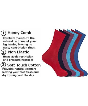 ZRWASKA Women's Diabetic Socks Oedema friendly Wide Honey Comb top soft cuff Ankle Non-Elastic for Swollen feet Legs Non-Binding Circulatory Sock 3 Pack Size 4-7 4-7 Red/Black/Blue (3 Pairs) - Buy Online on GoSupps.com