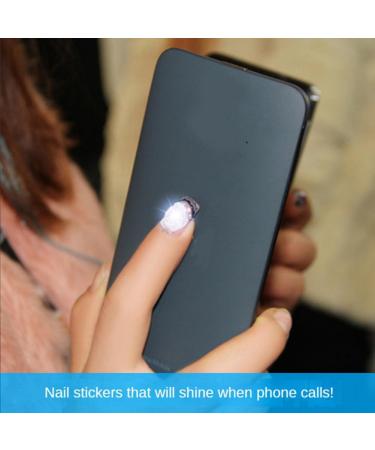 Retasica 5Pcs NFC Flash Nail Sticker LED Bare Chip Intelligent Luminous Nail Lamp Nail Sticker Enhancement Yellow Light - Buy Online on GoSupps.com