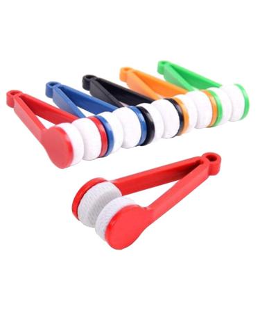 JIHUOO 6 Pieces Mini Microfiber Glasses Cleaner Brushes Sunglasses Brush Cleaning Tool