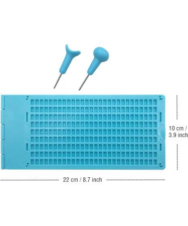 Buy Blue Plastic Braille Board 9x28 with 2 Styluses - International Shipping Available - Buy Online on GoSupps.com