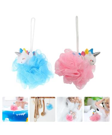 Uonlytech Unicorn Bath Sponge Set - 2pcs Mesh Loofahs for Kids - Cute Bathroom Peeling and Washing Balls - Buy Online on GoSupps.com