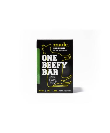 made The Rum Runner meat and potatoes Beefy Bar for hair body and shave - 3 full-size and 2 travel-size bars - Hemp Shea Tea Tree Aloe - 16 oz.