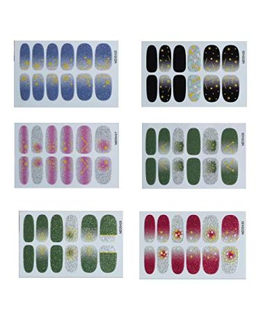 Desikixudy 6 Sheet/Set Nail Polish Strips -with Nail File