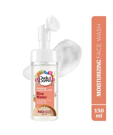 Buds & Berries Rice Water Foaming Face Wash - Deep Cleansing Sulfate-Free Paraben-Free 150ml | Built-In Silicone Brush | International Shipping - Buy Online on GoSupps.com