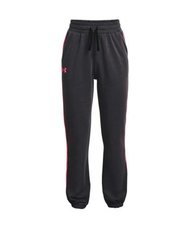 Under Armour Girls' Rival Terry Tapered Pants Black (001)/Cerise Large