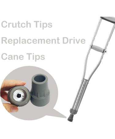 Crutch Tips Replacement 7/8 Inch Gray - 2 Pack for Medical Drive Canes - Buy Online on GoSupps.com