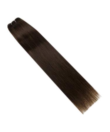 Full Shine 18 Straight Remy Hair Weft Extensions - Double Wefted Darker Brown #2 - 105g Full Head Sew in Weft Human Hair Bundles - Buy Online on GoSupps.com
