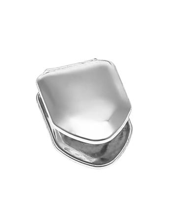 Healifty Hiphop Tooth Cap Solid 14k Gold Plated Small Single Tooth Cap top and Bottom Hip hop Teeth Grill(Silver)