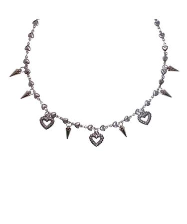 Oralgo's unique heart-trailer necklace trendy punk chok chains versatile necklace necklace accessory charm for women and girls metal