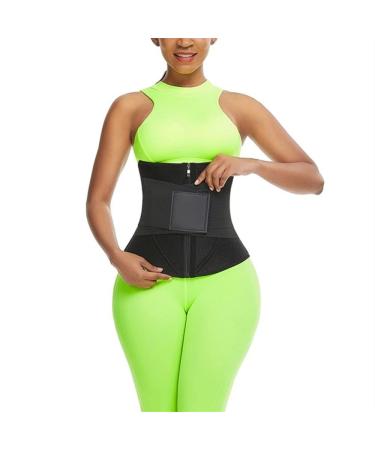 Lbht waist trainer belt lordose support posture corrector body shaper gym band Tummy Tuck Yoga Sport Hip belt Decompression protection belt for the lumbar spine (color: black size: xx-large) XXL black