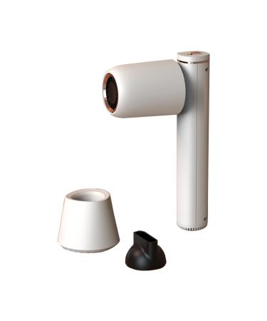 Portable Cordless Hair Dryer Fast Drying Low Noise Hot and Cold Including Charging Base and Nozzle Collector 15 * 7.7 * 25.3cm (White)