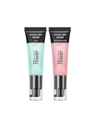 Power Face Primer 2 Pcs Gel-Based Hydrating Face Prime Clear + 4% Niacinamide for Smoothing Skin Skin Care Filter Primer Blur Even Out & Protect Makeup Cruelty-Free 0.811 Fl Oz Green & Pink Pack of 2