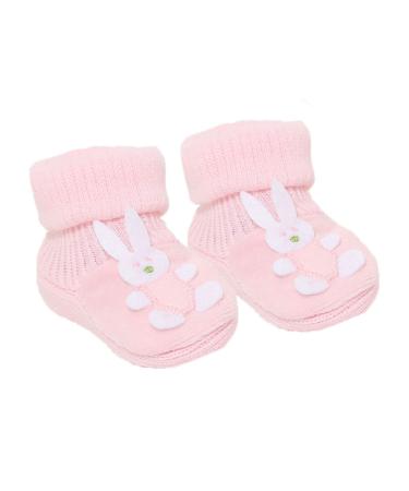 Baby Booties Baby Boys Girls Bunny Booties Soft Bootees 0-3 Months S425 3 Months Pink
