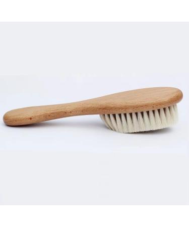 Soft Goat Bristle Baby Hair Brush with Wooden Handle - Gentle Brush for Newborns & Toddlers - Buy Online on GoSupps.com