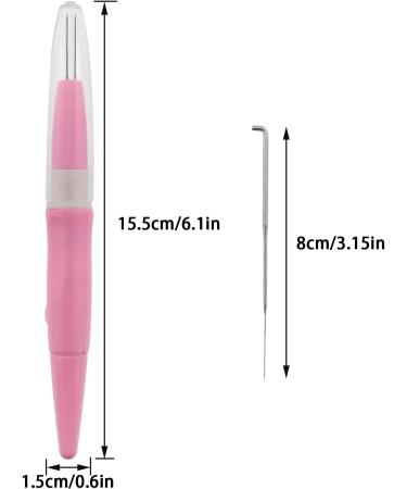 Needle Felting Pen MTQY Pink Pen Style Tool with 3 Needles | Wool Felt Poke Embroidery Punch Acupuncture Needle - Buy Online on GoSupps.com