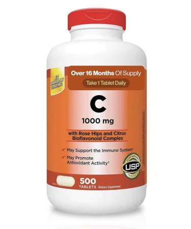 Extra Strength Vitamin C 1000 mg 500 Count Immune & Antioxidant Support Daily Dietary Supplement