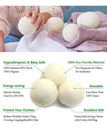 Extra Large Wool Dryer Balls - Set of 6 | Natural Fabric Softener Chemical Free Scented & Reusable - Buy Online on GoSupps.com