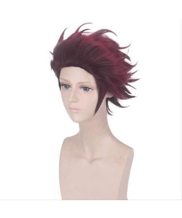 Buy Kamado Tanjirou Wig | Demon Slayer Kimetsu no Yaiba | Dark Red Heat Resistant Synthetic Hair - 30cm - Buy Online on GoSupps.com