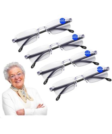 ECLIPSE Auto Zoom Reading Glasses - 4 Piece Set Frameless Anti-Blue Light Clear Focus Ideal for Presbyopia - Men & Women - Buy Online on GoSupps.com