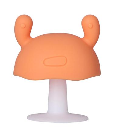 Baby Teething Toy - Food Grade Silicone Teether Mushroom Shaped for Infants Over 4 Months - Pink (Orange) - Buy Online on GoSupps.com