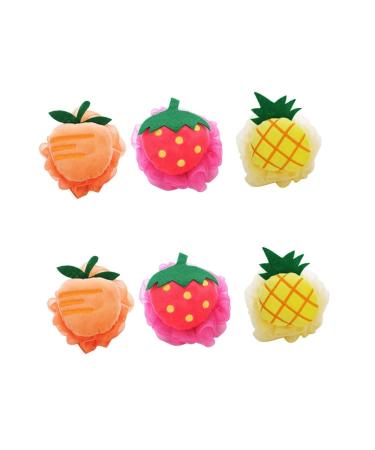 Balacoo 6 Pcs Loofah Bath Sponge Bath Ball Sponges Loofah Pad Loofah Body Sponge Cotton Finger Protectors Shower Puff Ball Back Loofah Bath Accessories Cute Shower Ball Mesh Pouf As Shownx2pcs