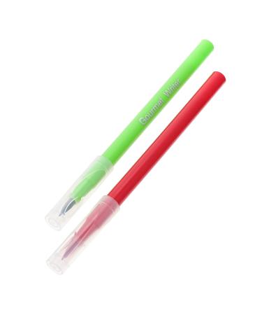 Cabilock 2pcs Can Be Food Coloring Pen Cake Pen Food Dye Pen Edible Pen Edible Marker Black Markers Plastic Red Green