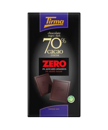 Tirma Zero No Added Sugar Dark Chocolate 125g | Suitable for Diabetics | 70% Cocoa | Keto Friendly | Vegan | No Added Sugar Snack | Gluten Free | Natural Ingredients