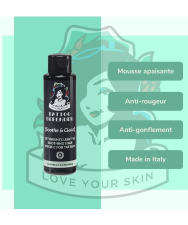 Tattoo Defender - Soothe & Clean 100 ml - Soothing and Antibacterial Tattoo Cleanser - Ensures Perfect Hygiene - Buy Online on GoSupps.com