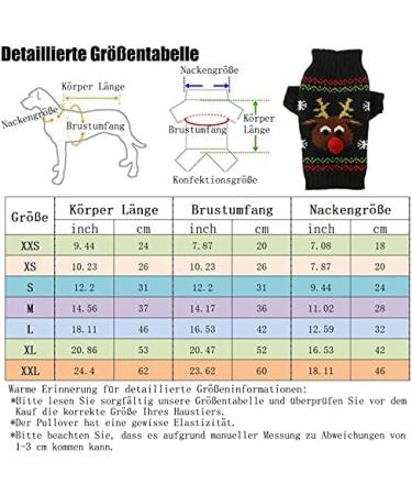 HRTTSY Christmas Dog Sweater - Cartoon Reindeer Knitwear for Pets - Warm Winter Clothes for Cats & Dogs - Size M - Buy Online on GoSupps.com