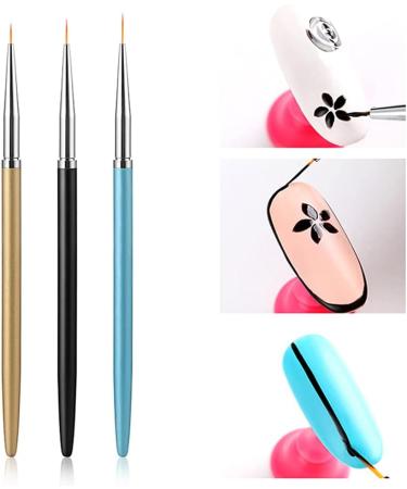Shop Minkissy 3-Piece Nail Art Pen Set - DIY Manicure Brushes for Perfect Nail Designs | International Shipping - Buy Online on GoSupps.com