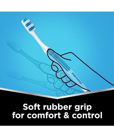 REACH Essential Care Interdental Firm Toothbrush Duo Pack x 4 Full Head Hard Bristle Manual Toothbrushes Variety Colors Multipack Daily Oral Enamel Dental Care Firm 2 count (Pack of 4) - Buy Online on GoSupps.com