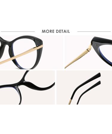 LJczka Cat Eyes Blue Light Blocking Glasses for Women - Retro Style Ideal for PC TV & Mobile Use - Black Frame - Buy Online on GoSupps.com
