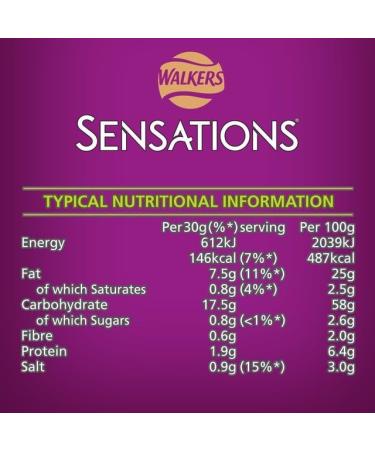 Walkers Sensations Poppadoms Lime & Coriander Sharing Bag 82.5g | Suitable for vegetarians | Bag for sharing | Light & crispy texture | No MSG - Buy Online on GoSupps.com