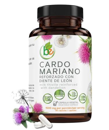 Cardo Mariano reforzado con diente Leon (Milk Thistle Reinforced w/Dandelion) 90 Vegetable Capsule 1500 mg per Serving, Root Liver Health Support, Antioxidant Support,100% Natural, Made by BexpertsUSA