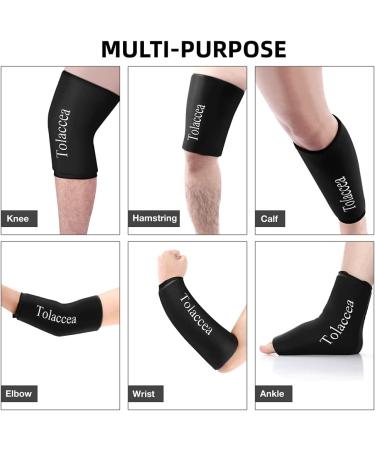 Ellenbogen & Knee Triage with Gel Cooling Pillows | Tolaccea Flexible Ice Cold Sleeve Pack for Pain Relief (Black Large 17-20) - International Shipping Available - Buy Online on GoSupps.com