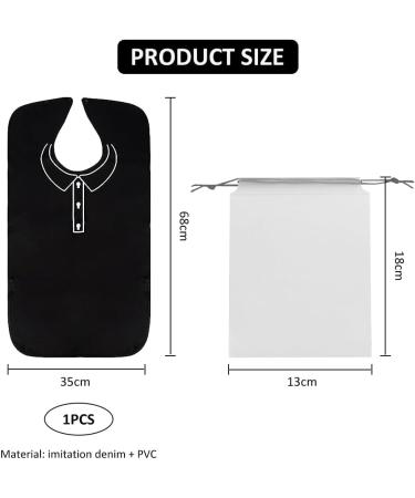 Waterproof Adult Bibs for Seniors | Reusable & Washable Clothing Protection | Black Sloppy Slack - Buy Online on GoSupps.com