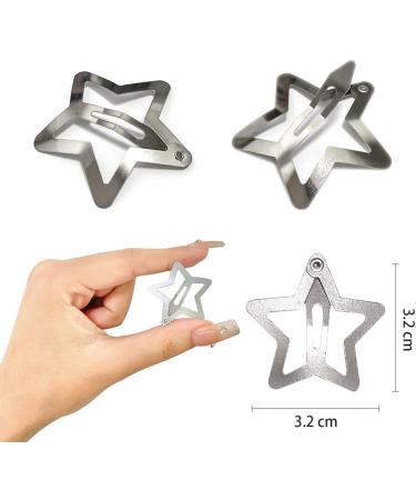 Star Hair Clips 20 Pcs Hollow Star Hair Clips Non-slip Metal Snap Barrettes Silver Star Snap Hair Clips Wedding Hair Accessories Cute Hair Accessories for Women Girls for Daily Use Parties - Buy Online on GoSupps.com