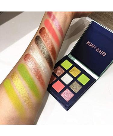 9 Colors Eyeshadow Matte Shimmer Glitter Eye Shadow Palette Natural Waterproof Long Lasting Pigmented Eyeshadow Powder Cosmetics (#F) - Buy Online on GoSupps.com