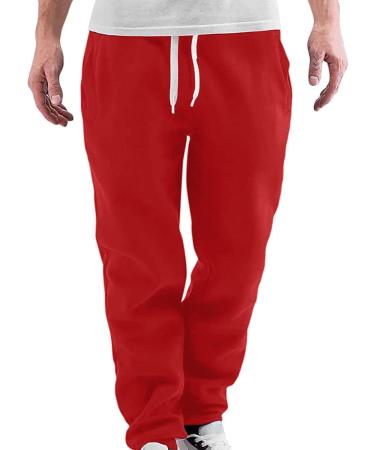 Ronony Men's Slim Fit Jogging Pants - Durable Training & Sports Sweatpants | Cargo & Leisure Wear - XXL - Red - Buy Online on GoSupps.com