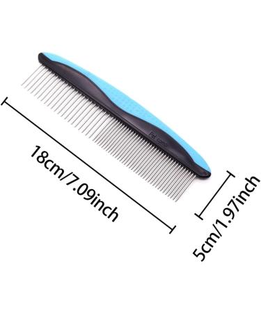 Professional Pet Comb Dogs Grooming Comb Pet Grooming Comb for Dog Cat Etc Multifunction Stainless Steel Teeth Home(Blue) - Buy Online on GoSupps.com