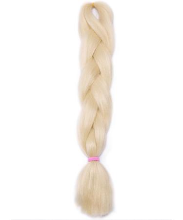 One Piece Braiding Hair Extensions Synthetic 24 Inch 100g Crochet Hair Braid Heat-Resistant - Bleach Blonde - Buy Online on GoSupps.com